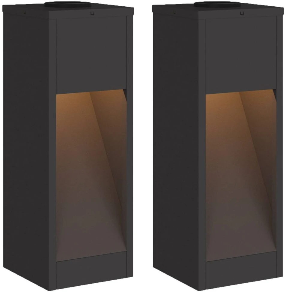 Saulės LED takų šviestuvas 2 vnt. Šilta balta 18 x 18 x 50 cm