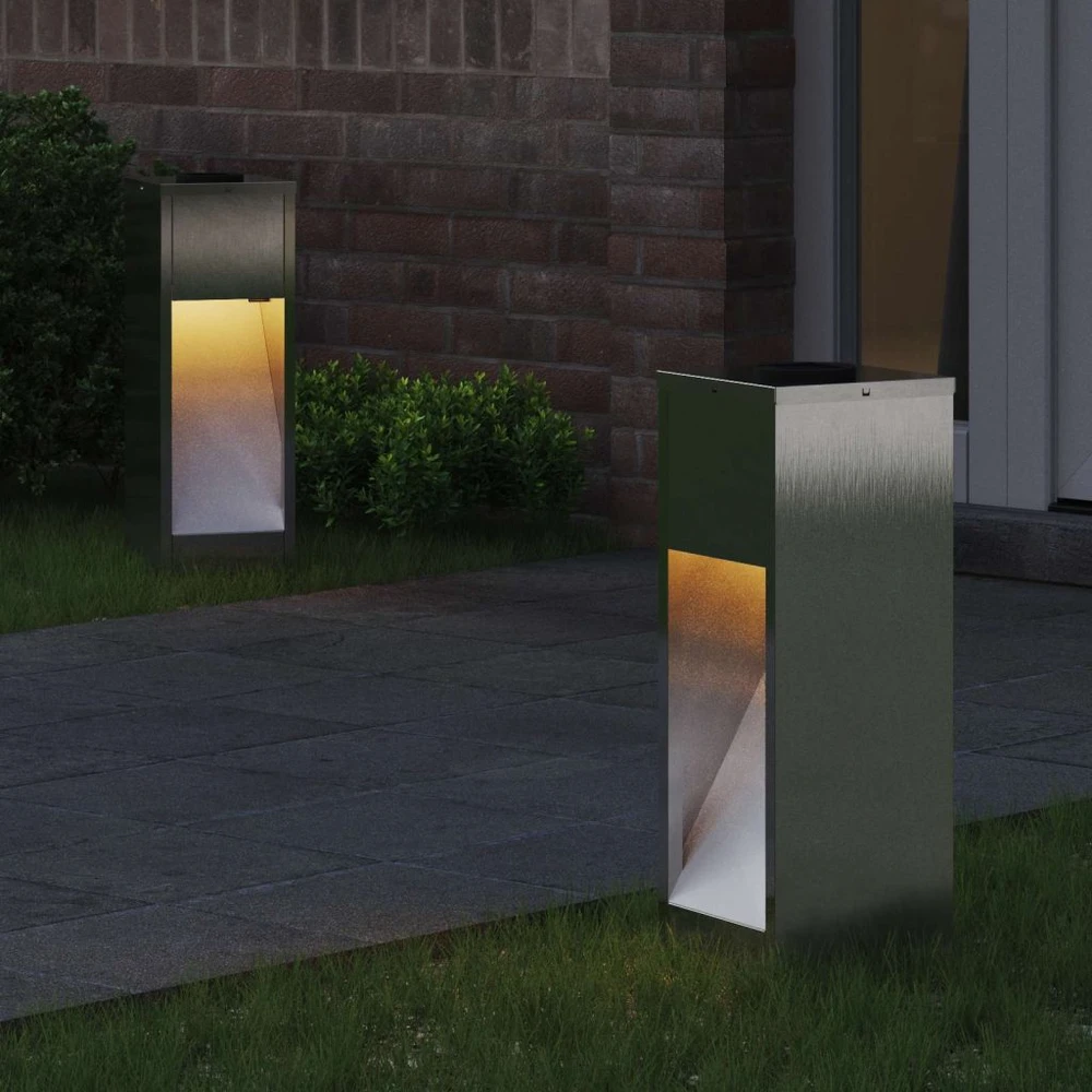 Saulės LED takų šviestuvas 2 vnt. Šilta balta 18 x 18 x 50 cm