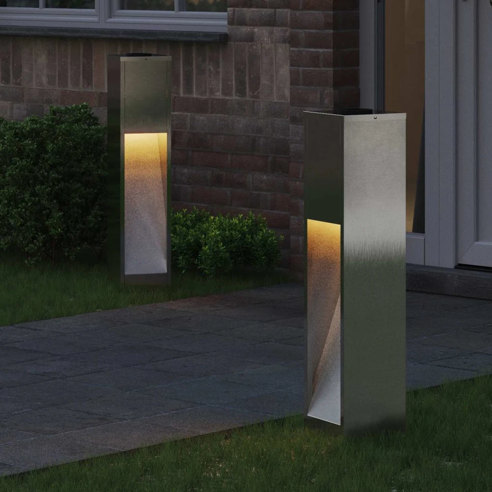 Saulės LED takų šviestuvas 2 vnt. Šilta balta 18 x 18 x 80 cm