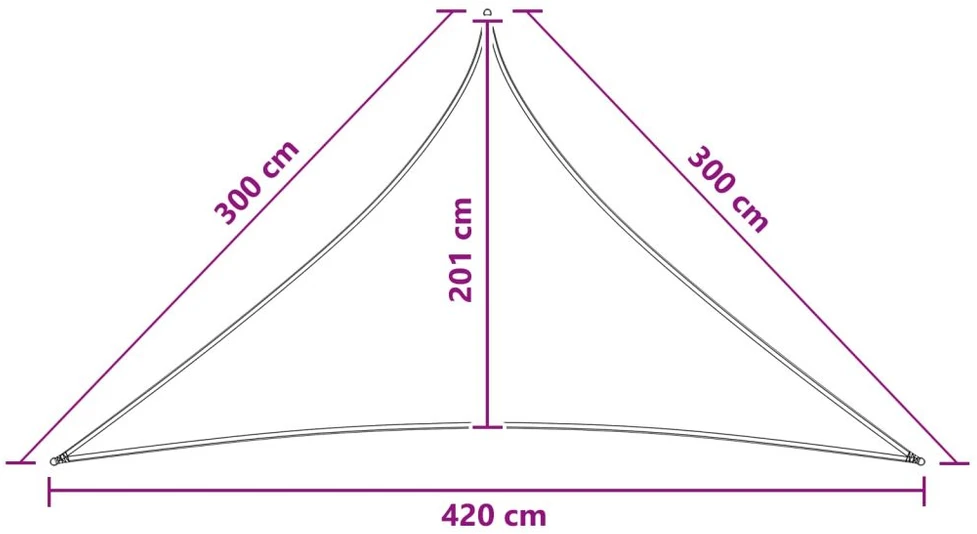 Saulės šešėlio audinys 3 x 3 x 4,2 m HDPE Trikampio