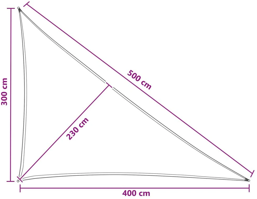 Saulės šešėlio audinys 3 x 4 x 5 m HDPE Trikampio