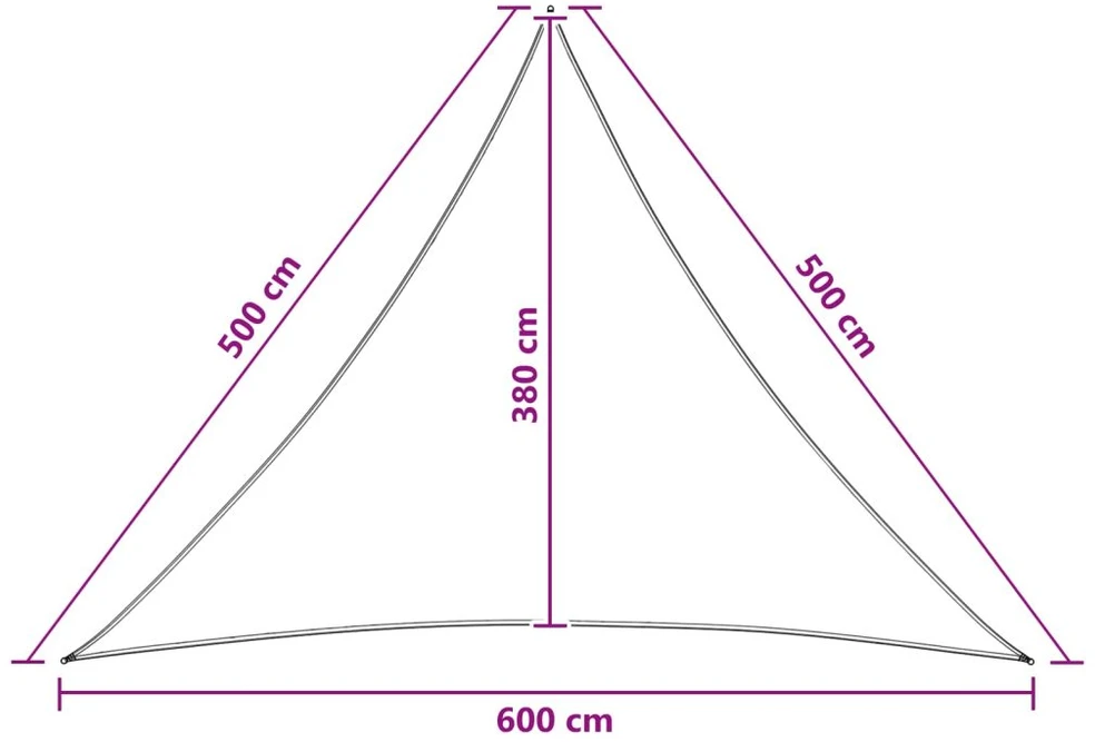 Saulės šešėlio audinys 5 x 5 x 6 m HDPE Trikampio