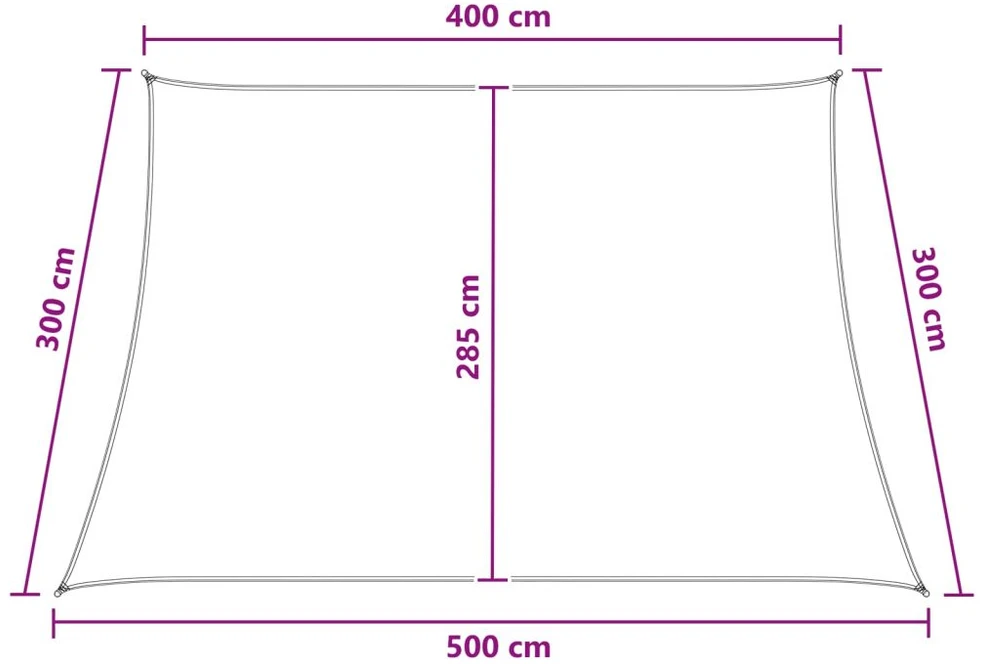 Saulės šešėlio audinys 4 / 5 x 3 m HDPE Stačiakampio