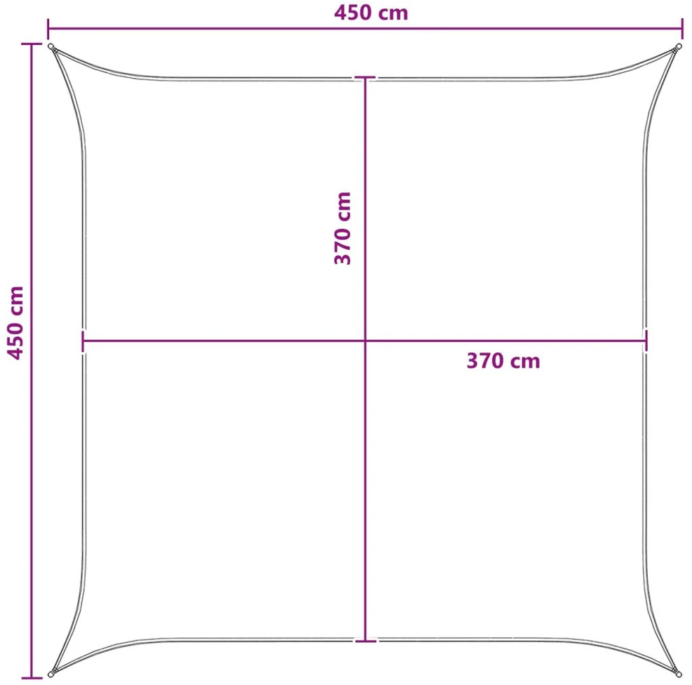 Saulės šešėlio audinys Geltona ir balta 4,5 x 4,5 m HDPE