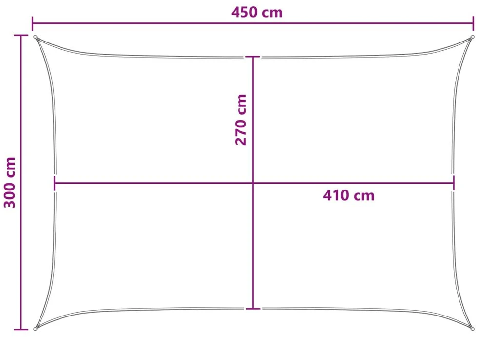 Saulės šešėlio audinys 3 x 4,5 m HDPE Stačiakampio