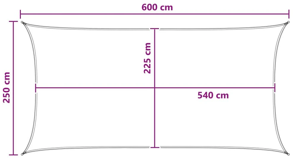 Saulės šešėlio audinys 2,5 x 6 m HDPE Stačiakampio Mėlyna