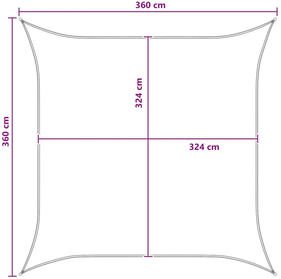 Saulės šešėlio audinys Mėlyna ir balta 3,6 x 3,6 m HDPE