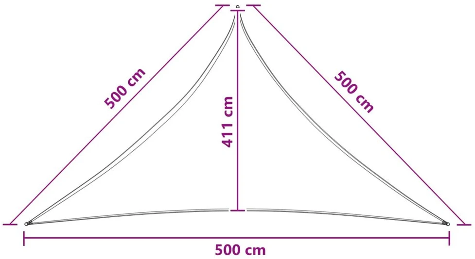 Saulės šešėlio audinys 5 x 5 x 5 m HDPE Trikampio