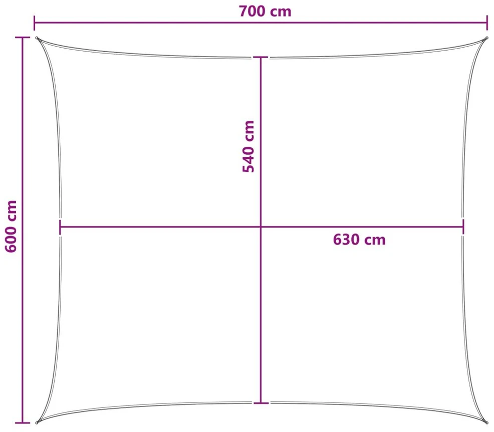 Saulės šešėlio audinys 6 x 7 m HDPE Stačiakampio