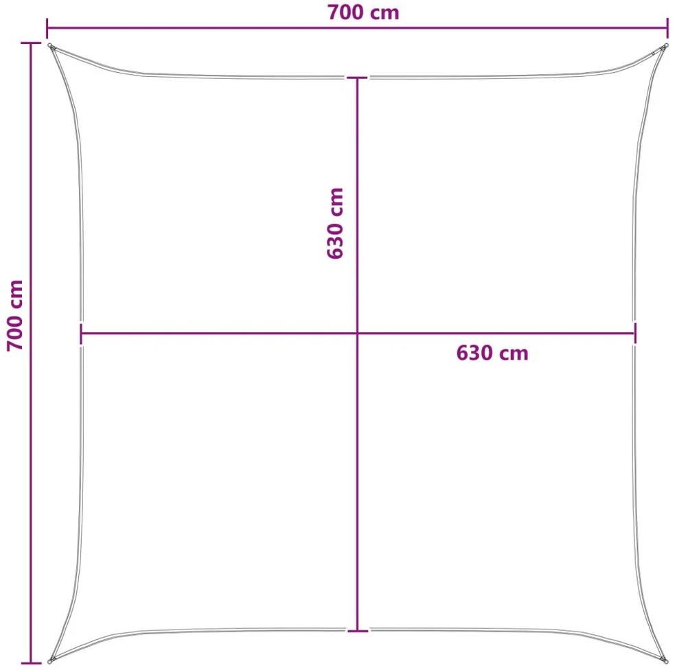 Saulės šešėlio audinys Mėlyna ir balta 7 x 7 m HDPE
