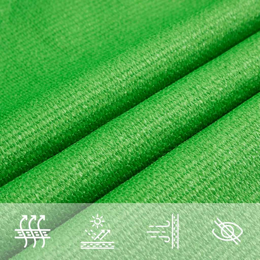 Saulės skėtis, burė, 160 g/m², trapecijos formos, šviesiai žalia, 4/5x4 m, HDPE