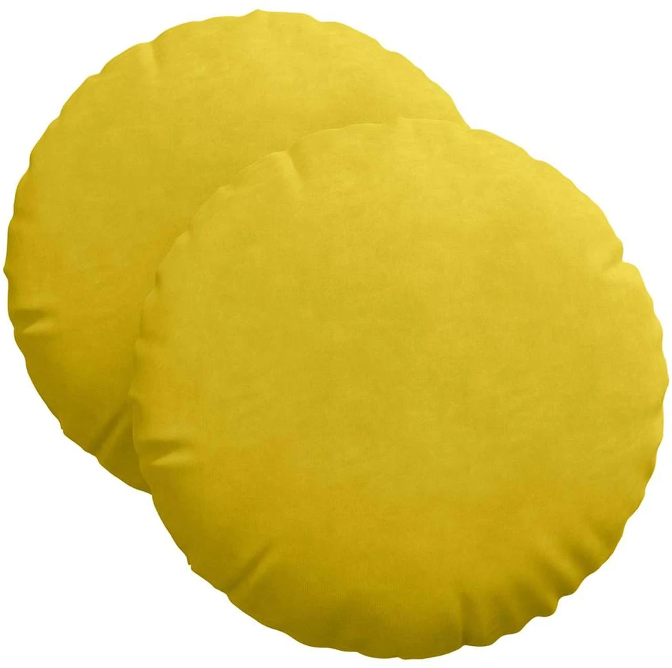 Sėdynių pagalvėlės 2 pcs Geltona Ø 40 x 13 cm Aksomas