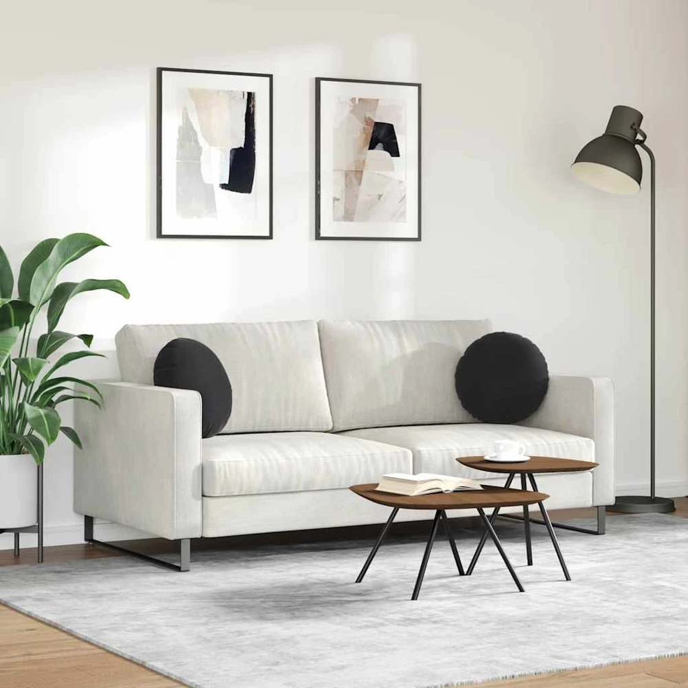 Sėdynių pagalvėlės 2 pcs Juoda Ø 40 x 13 cm Aksomas