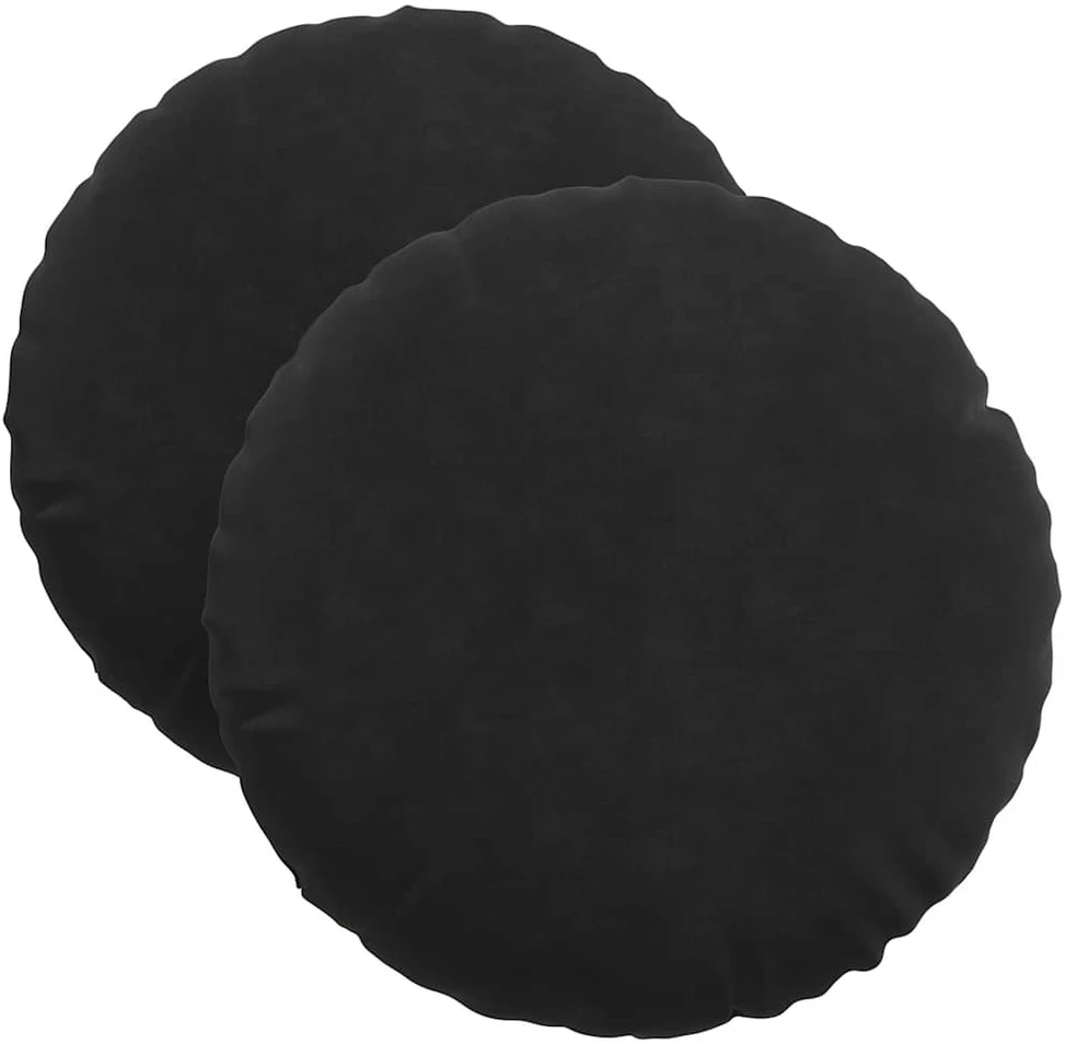 Sėdynių pagalvėlės 2 pcs Juoda Ø 40 x 13 cm Aksomas