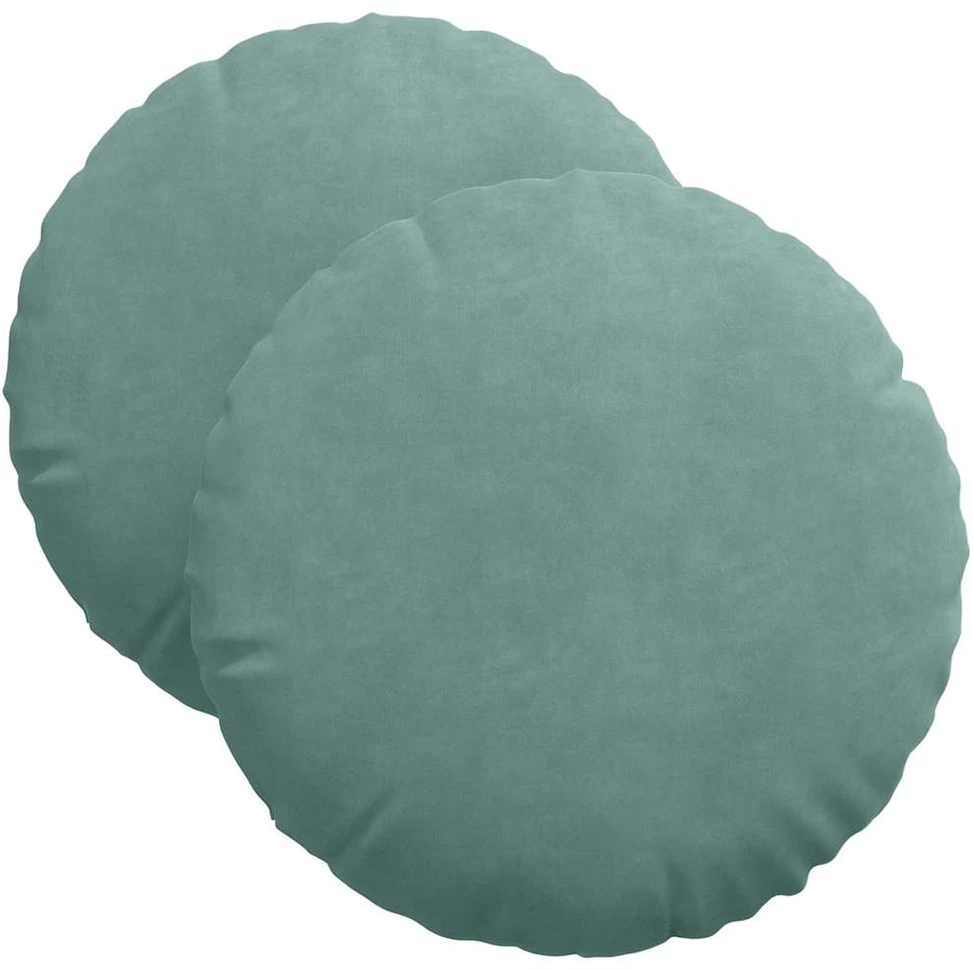 Sėdynių pagalvėlės 2 pcs Jūrinė žalia Ø 40 x 13 cm Aksomas