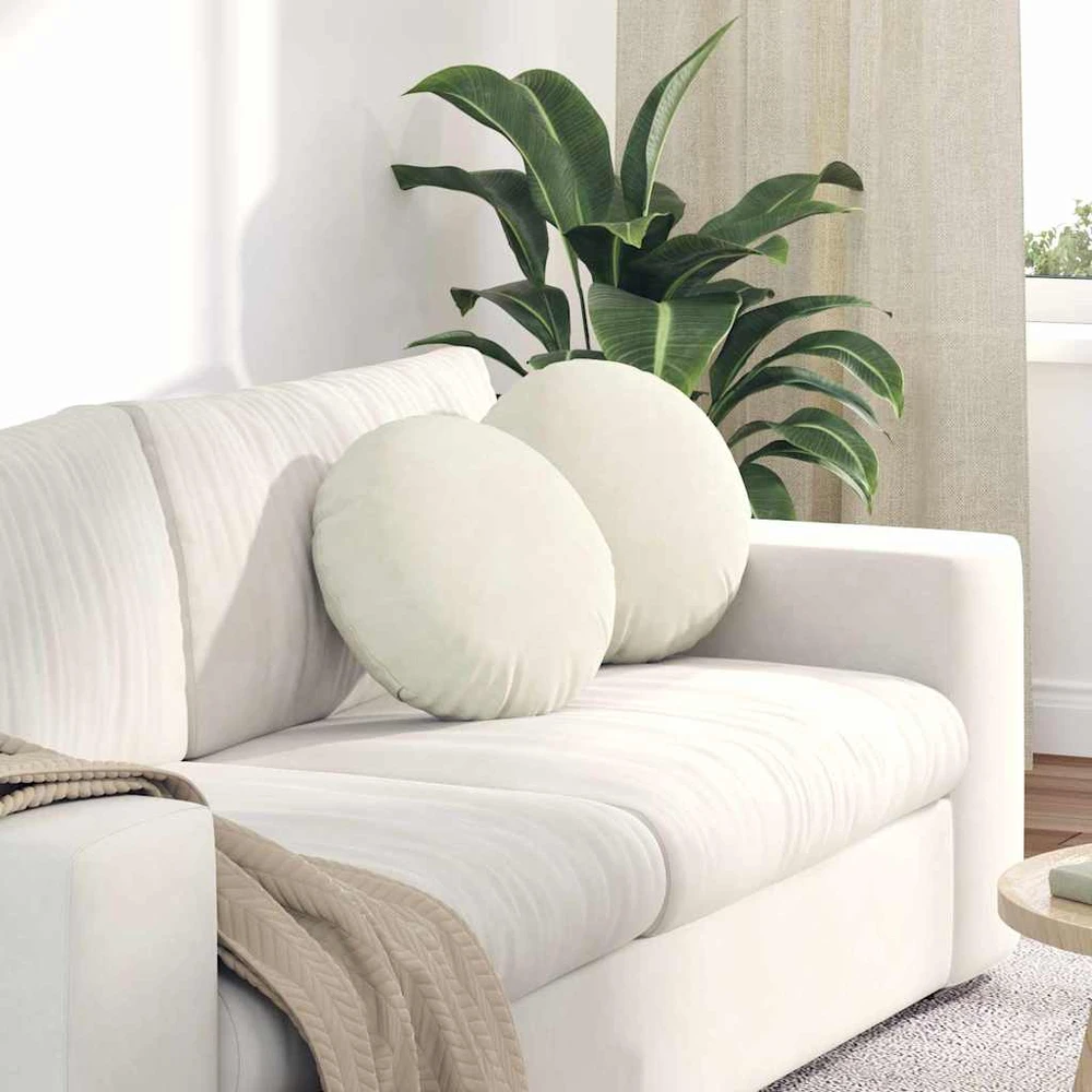 Sėdynių pagalvėlės 2 pcs Kreminė Ø 40 x 13 cm Aksomas
