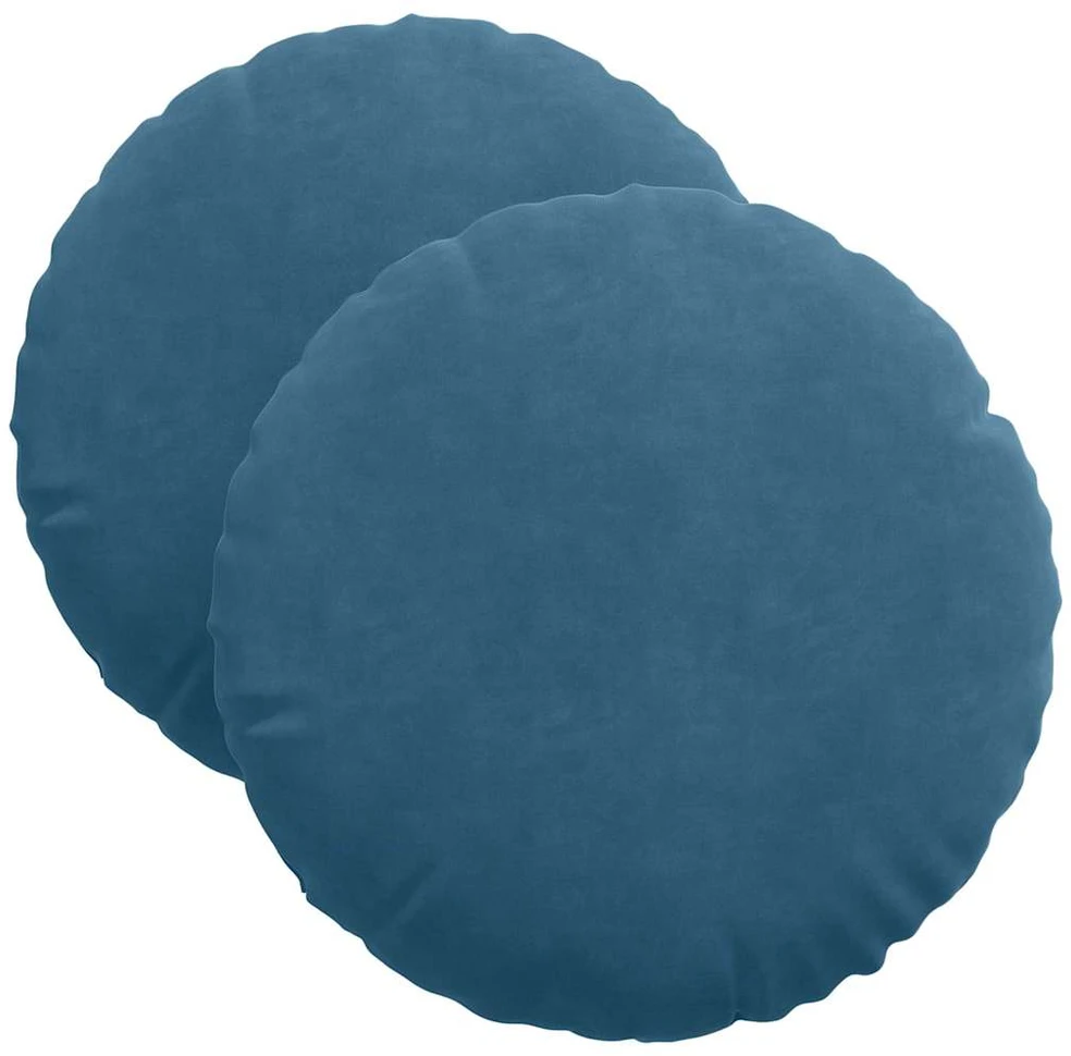 Sėdynių pagalvėlės 2 pcs Mėlyna Ø 40 x 13 cm Aksomas