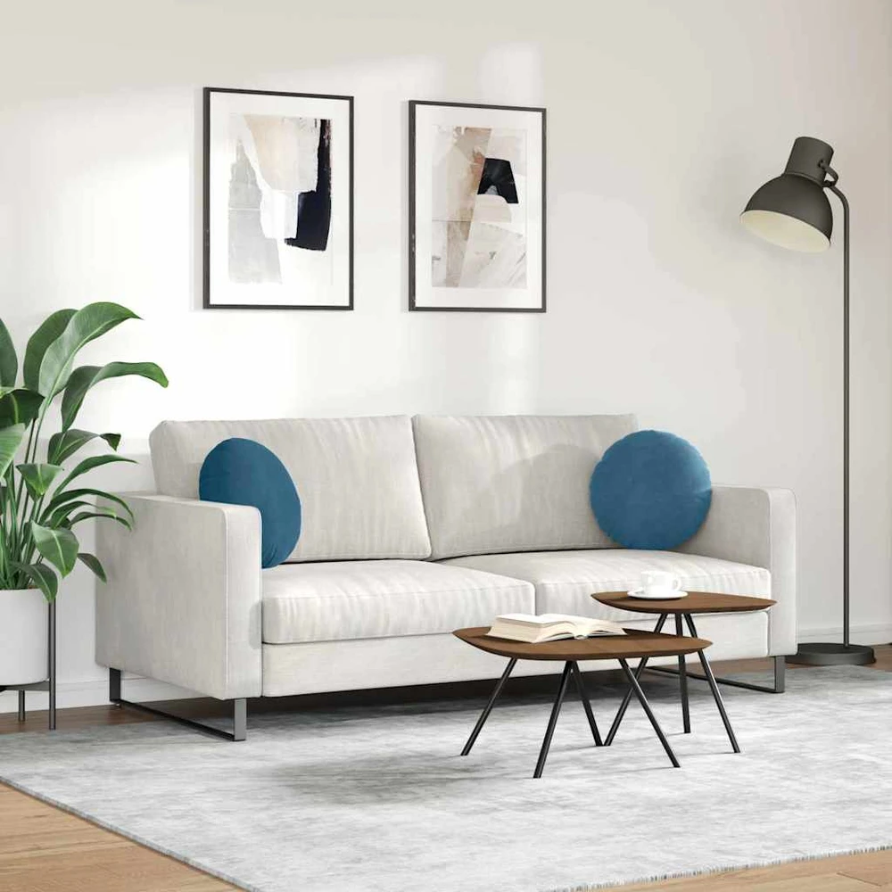 Sėdynių pagalvėlės 2 pcs Mėlyna Ø 40 x 13 cm Aksomas