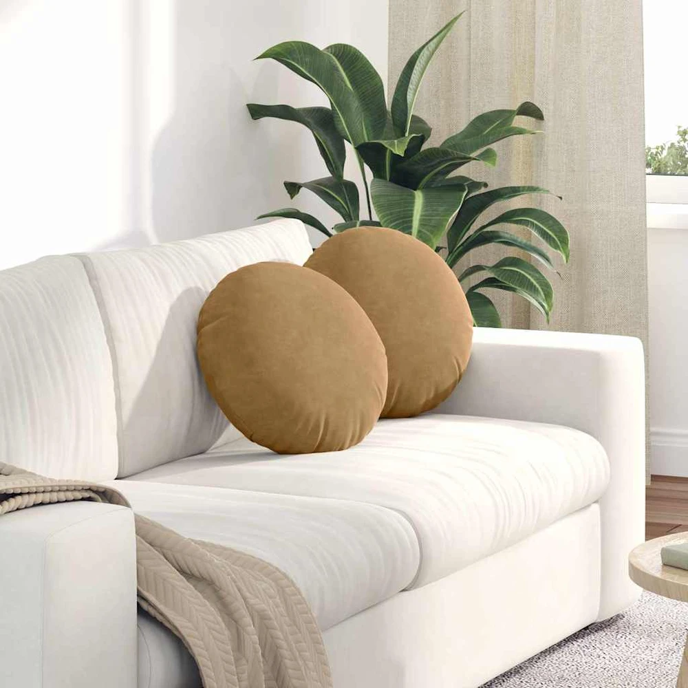Sėdynių pagalvėlės 2 pcs Ruda Ø 40 x 13 cm Aksomas