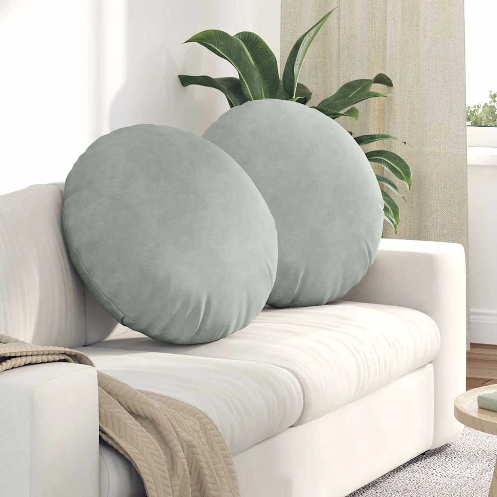 Sėdynių pagalvėlės 2 pcs Šviesiai pilka Ø 40 x 13 cm Aksomas