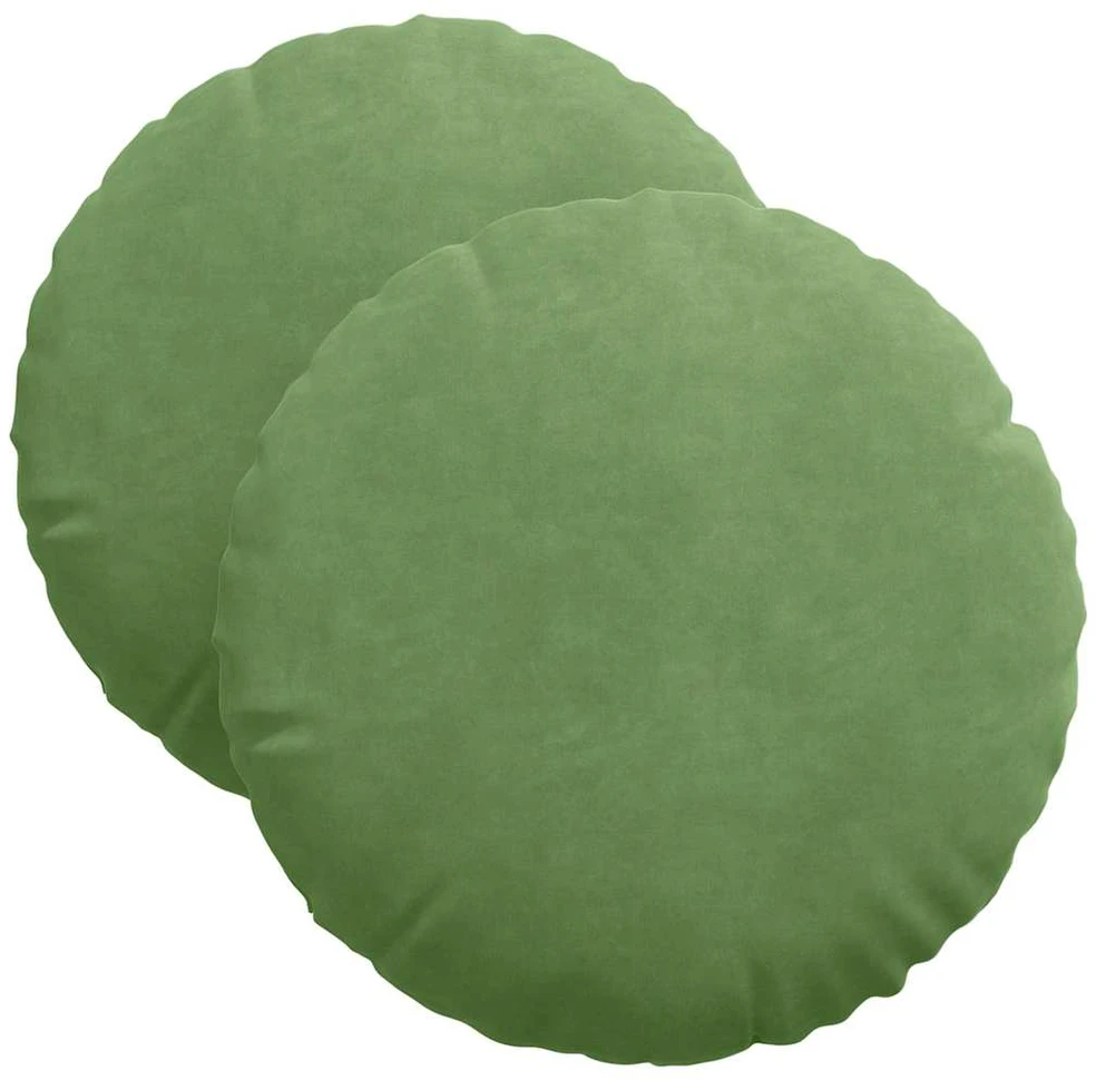 Sėdynių pagalvėlės 2 pcs Šviesiai žalia Ø 40 x 13 cm Aksomas