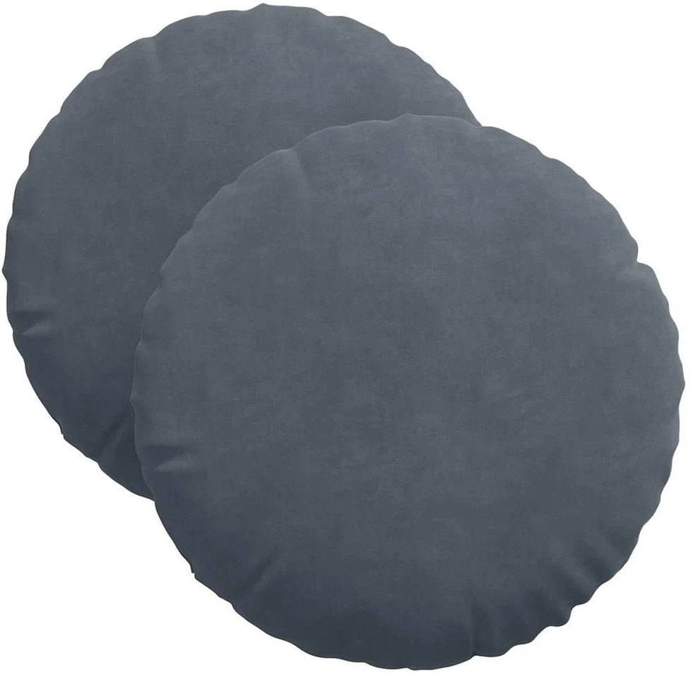 Sėdynių pagalvėlės 2 pcs Tamsiai pilka Ø 40 x 13 cm Aksomas