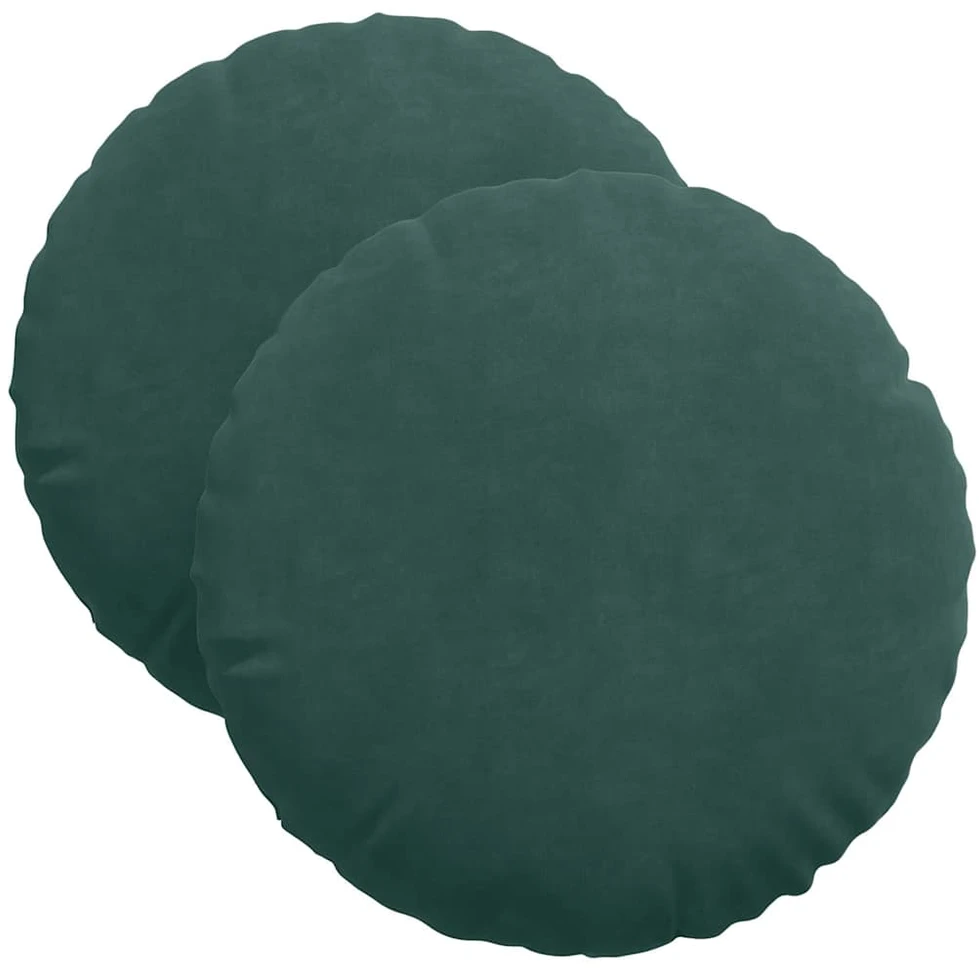 Sėdynių pagalvėlės 2 pcs Tamsiai žalia Ø 40 x 13 cm Aksomas