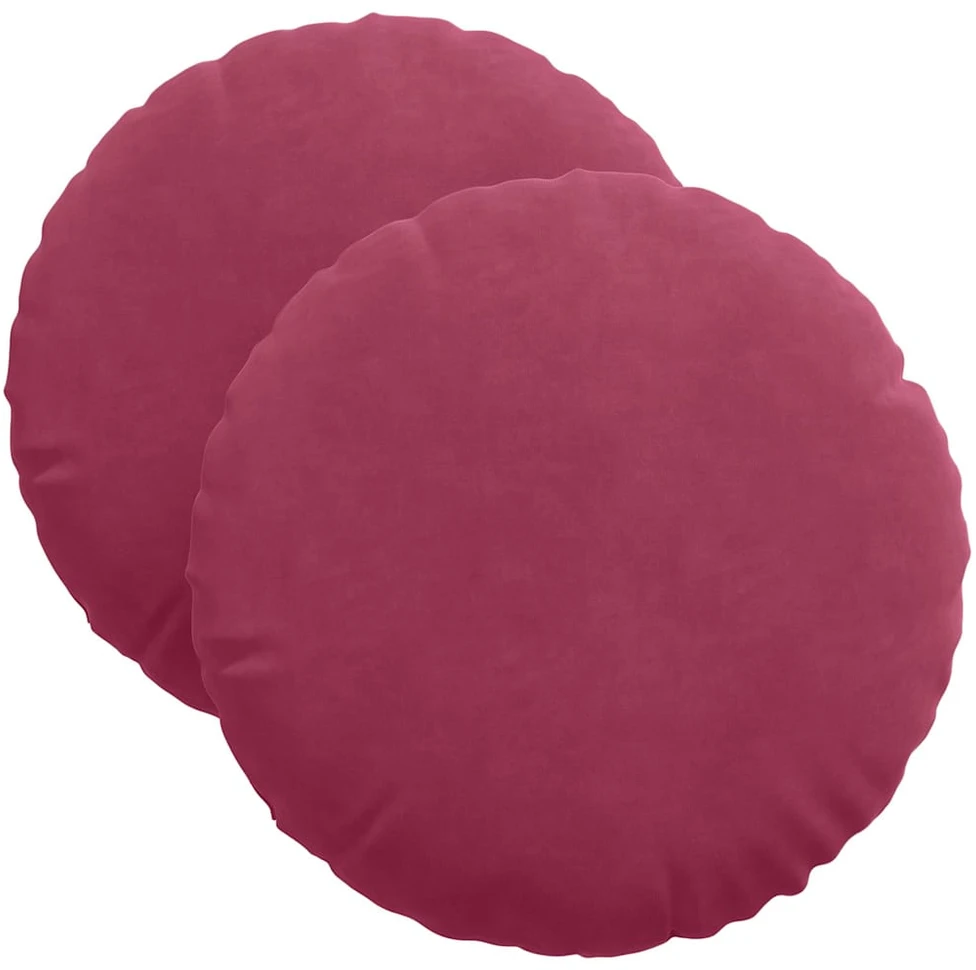Sėdynių pagalvėlės 2 pcs Vyno raudona Ø 40 x 13 cm Aksomas