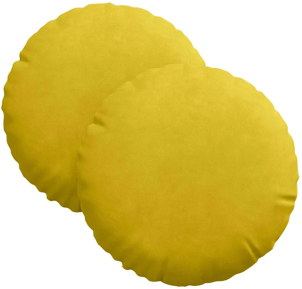 Sėdynių pagalvėlės 2 vnt. Aksomas Geltona Ø30 x 13 cm