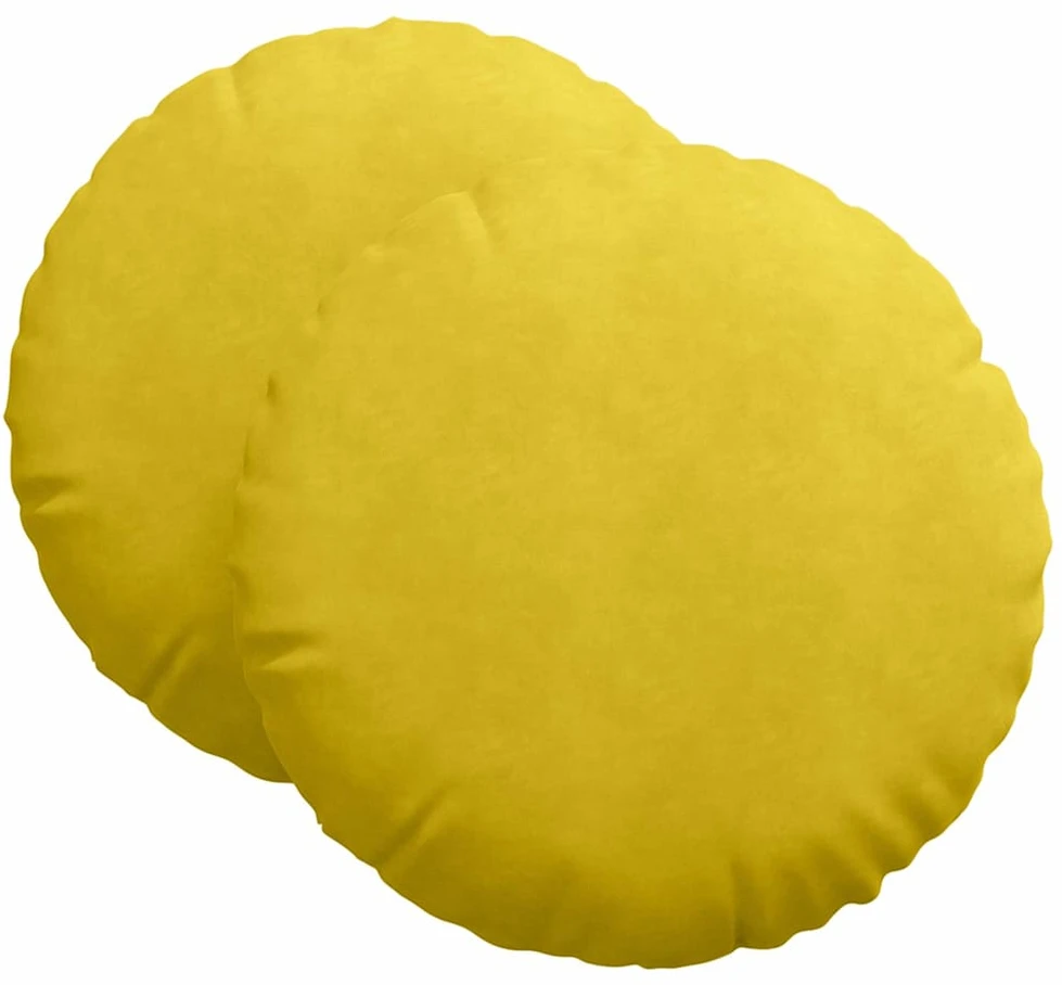 Sėdynių pagalvėlės 2 vnt. Aksomas Geltona Ø60 x 21 cm