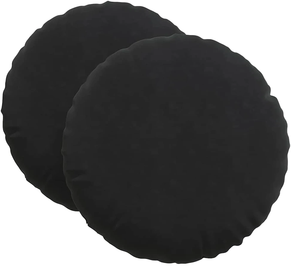 Sėdynių pagalvėlės 2 pcs Juoda Ø 40 x 13 cm Aksomas