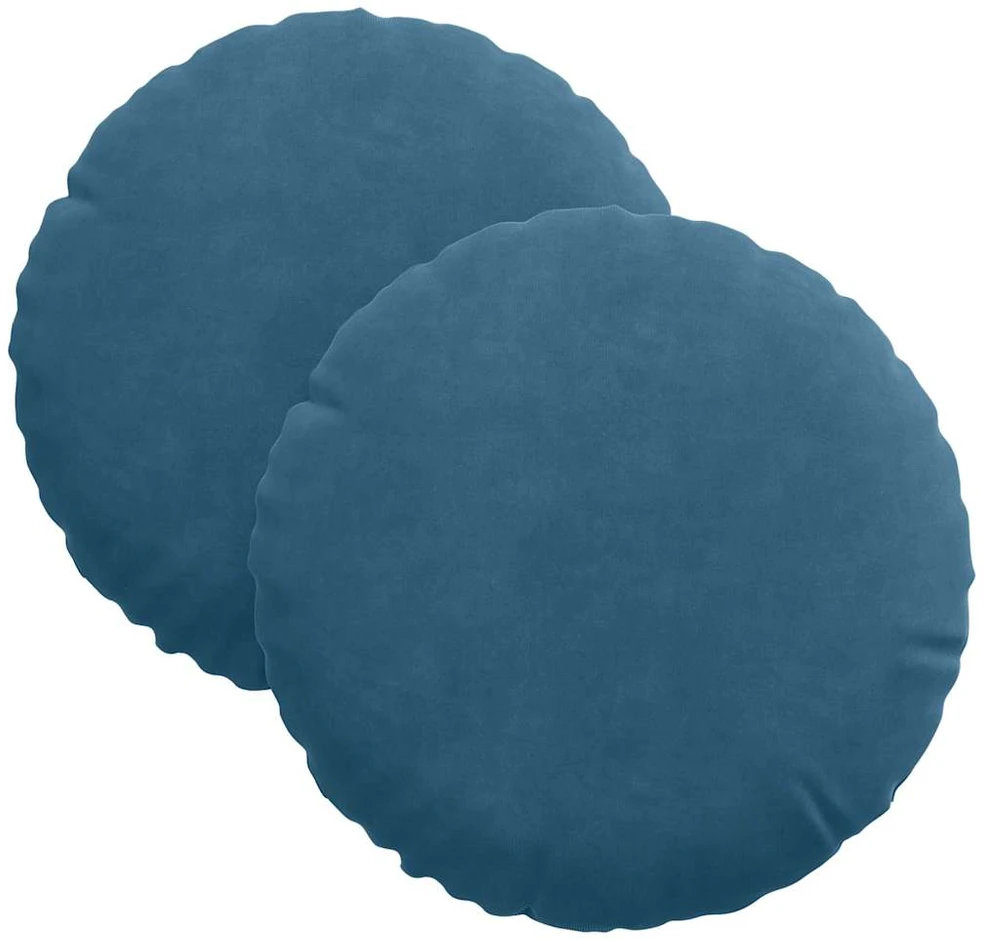 Sėdynių pagalvėlės 2 pcs Mėlyna Ø 40 x 13 cm Aksomas