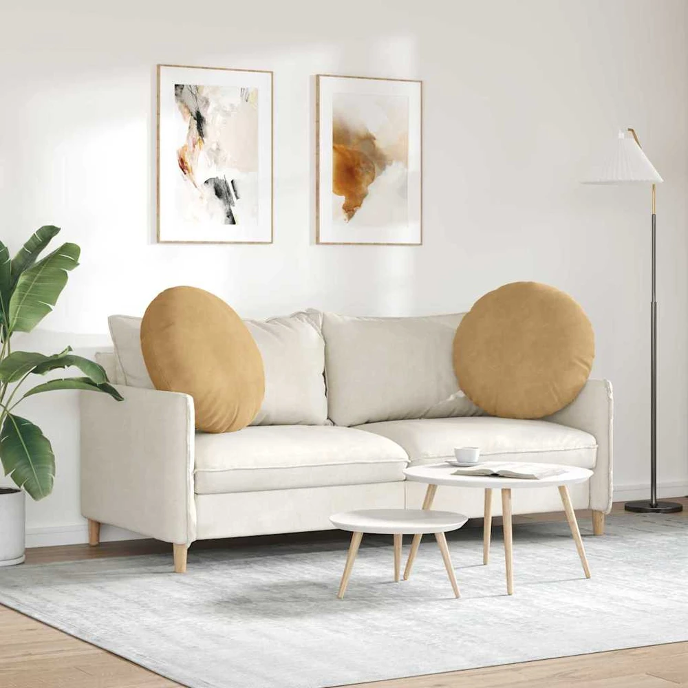 Sėdynių pagalvėlės 2 vnt. Aksomas Ruda Ø 80 x 29 cm