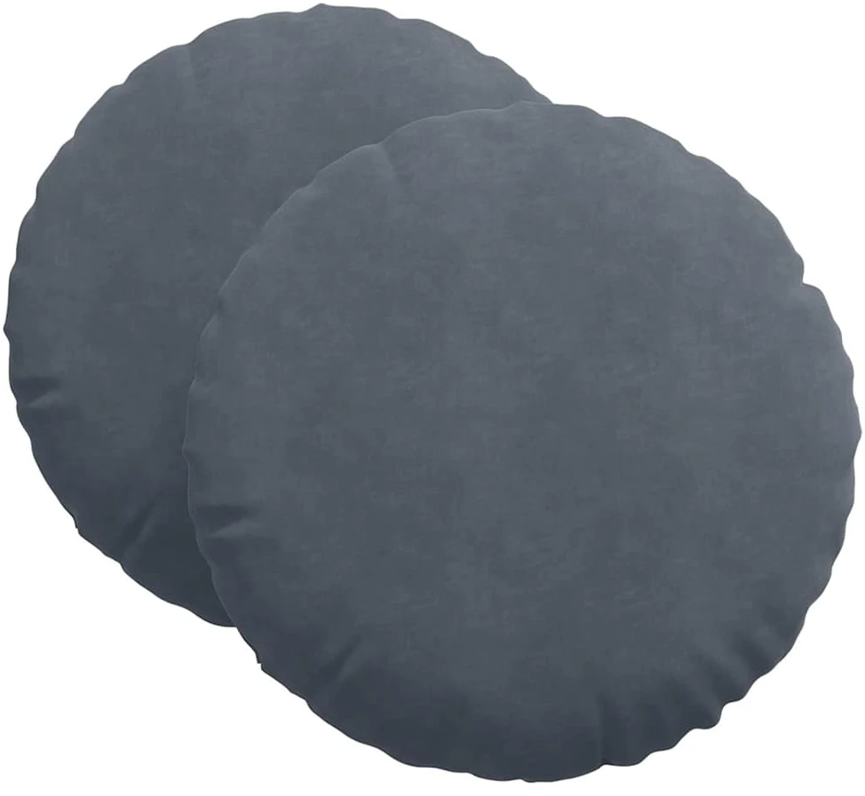 Sėdynių pagalvėlės 2 vnt. Aksomas Tamsiai pilka Ø60 x 21 cm