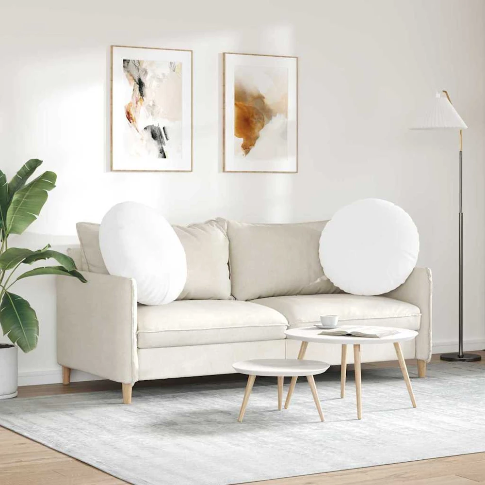 Sėdynių pagalvėlės 2 vnt. Audinys Balta Ø60 x 21 cm