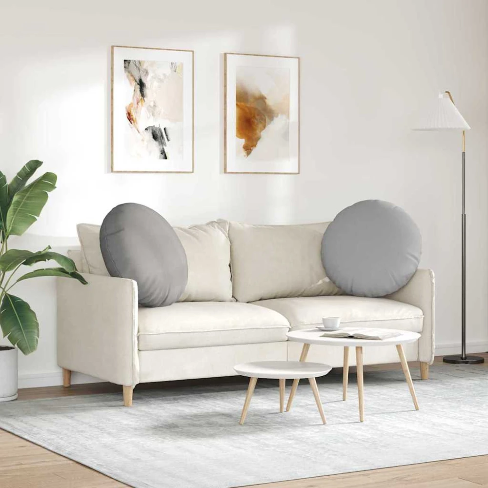 Sėdynių pagalvėlės 2 vnt. Audinys Debesų pilka Ø80 x 29 cm