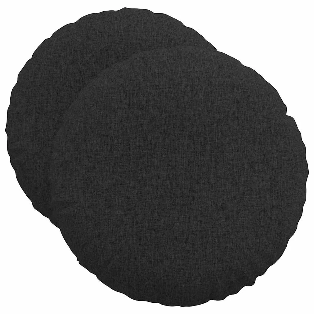 Sėdynių pagalvėlės 2 vnt. Audinys Juoda Ø50 x 19 cm