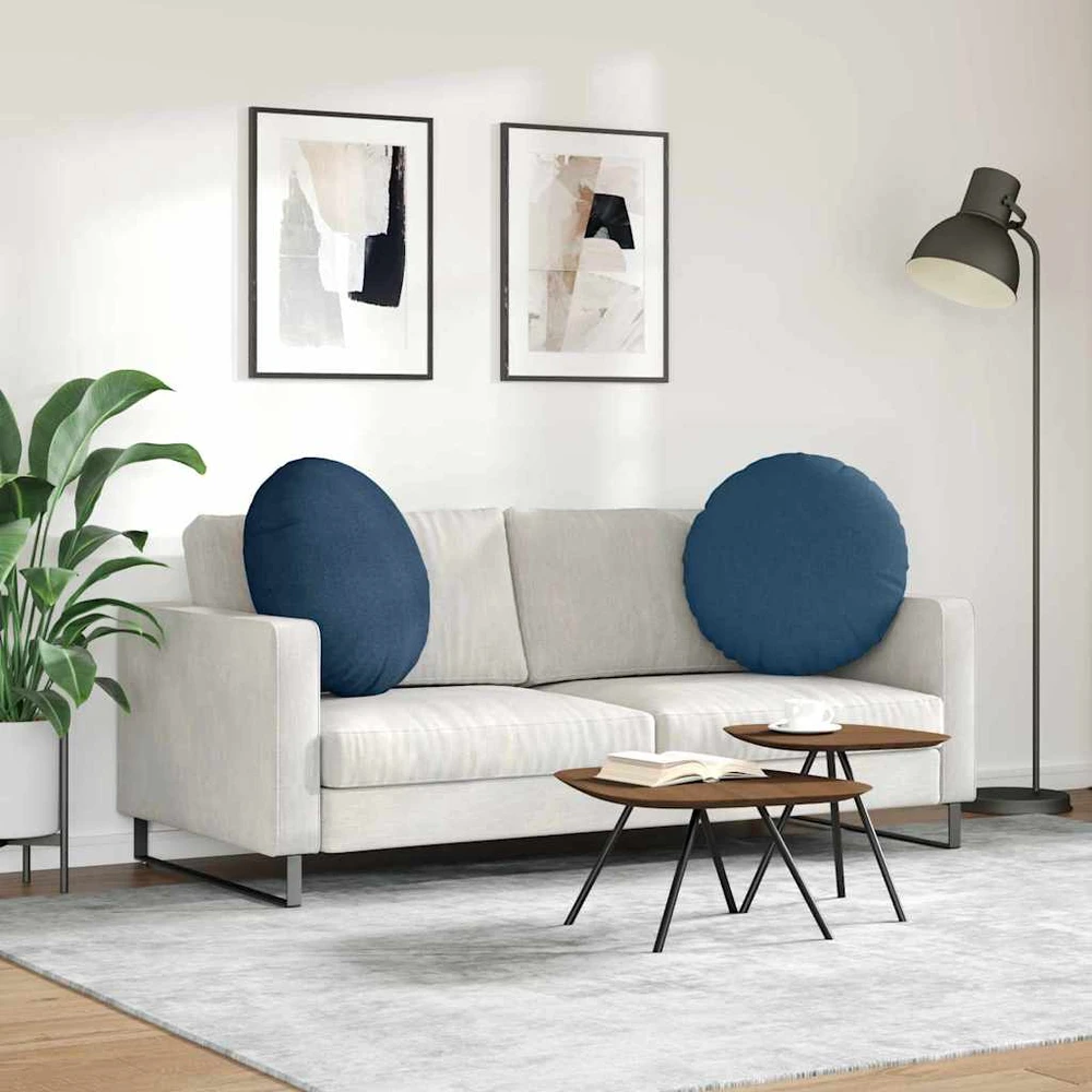 Sėdynių pagalvėlės 2 vnt. Audinys Mėlyna Ø60 x 21 cm