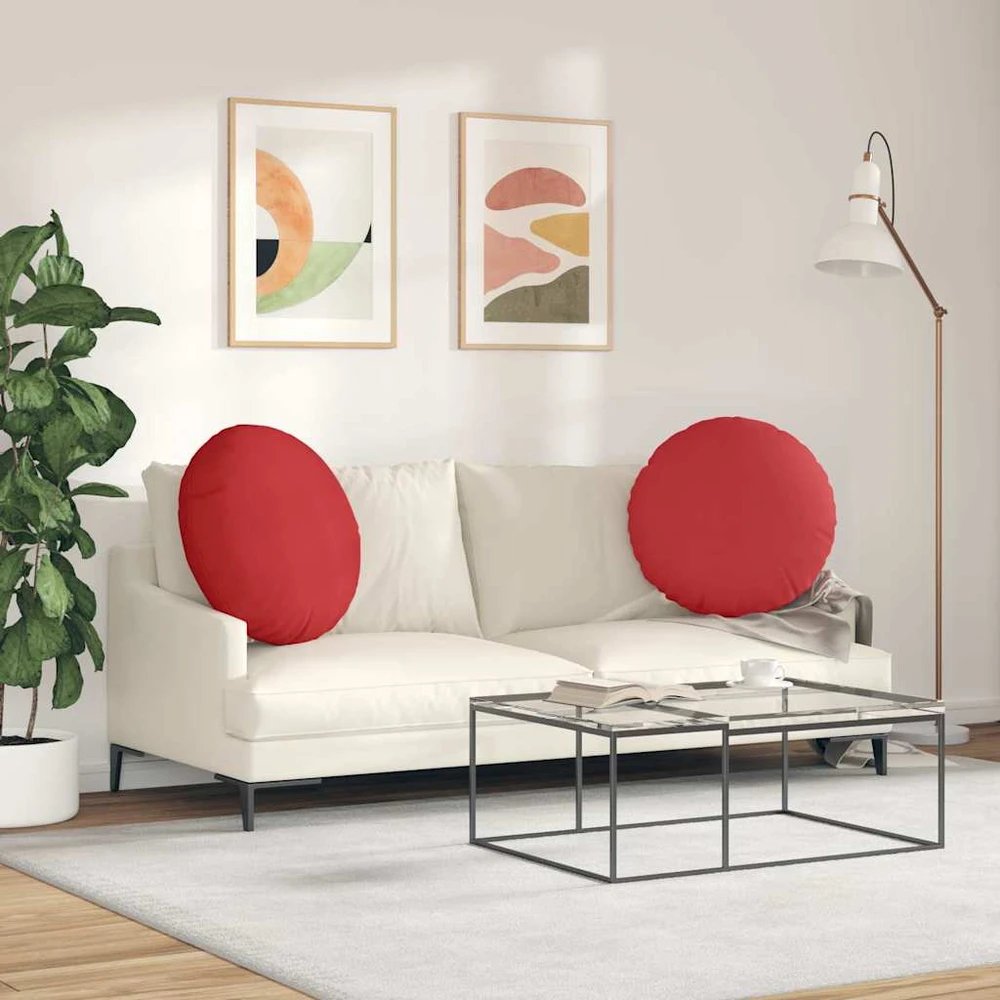 Sėdynių pagalvėlės 2 vnt. Audinys Raudona Ø80 x 29 cm
