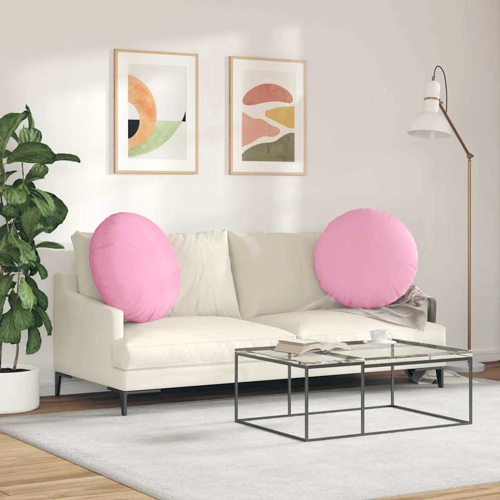 Sėdynių pagalvėlės 2 pcs Rožinė Ø60 x 21 cm audinys