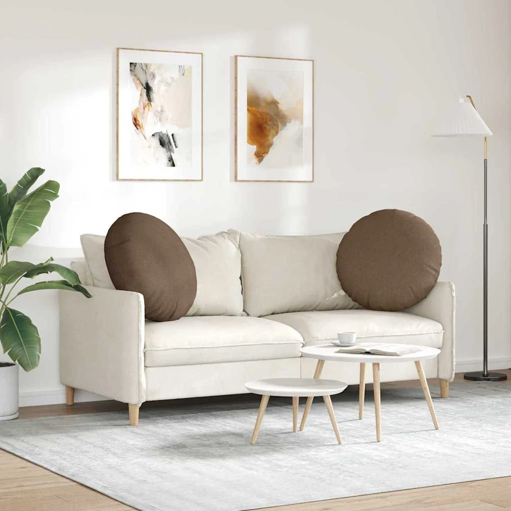 Sėdynių pagalvėlės 2 vnt. Audinys Ruda Ø80 x 29 cm