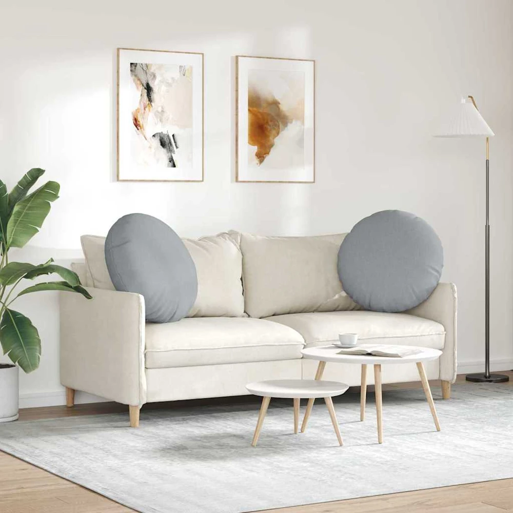 Sėdynių pagalvėlės 2 vnt. Audinys Šviesiai pilka Ø80 x 29 cm