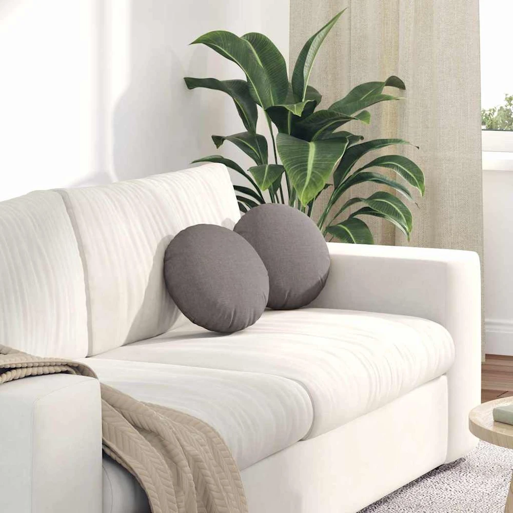 Sėdynių pagalvėlės 2 vnt. Audinys Taupe Ø30 x 13 cm