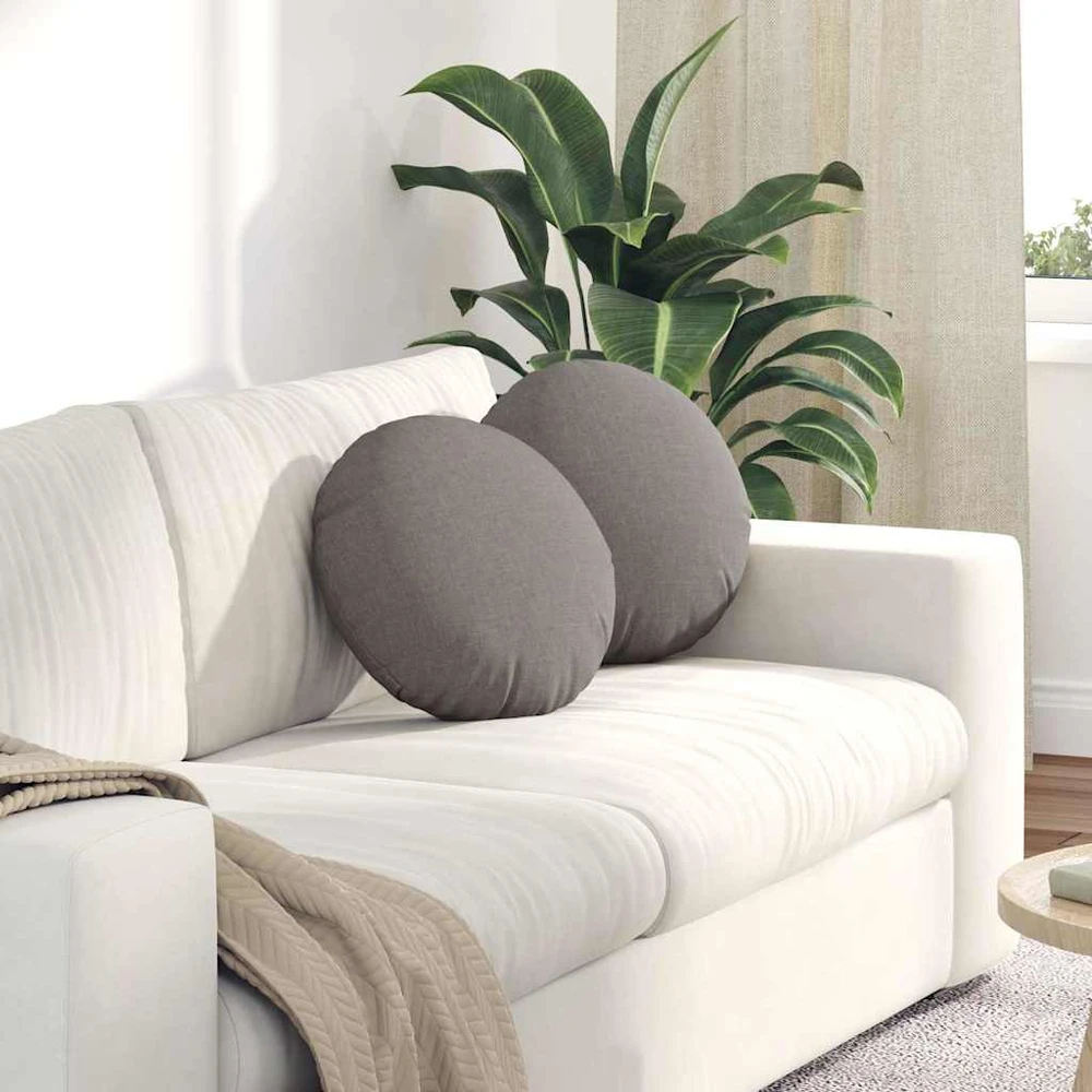 Sėdynių pagalvėlės 2 vnt. Audinys Taupe Ø40 x 13 cm