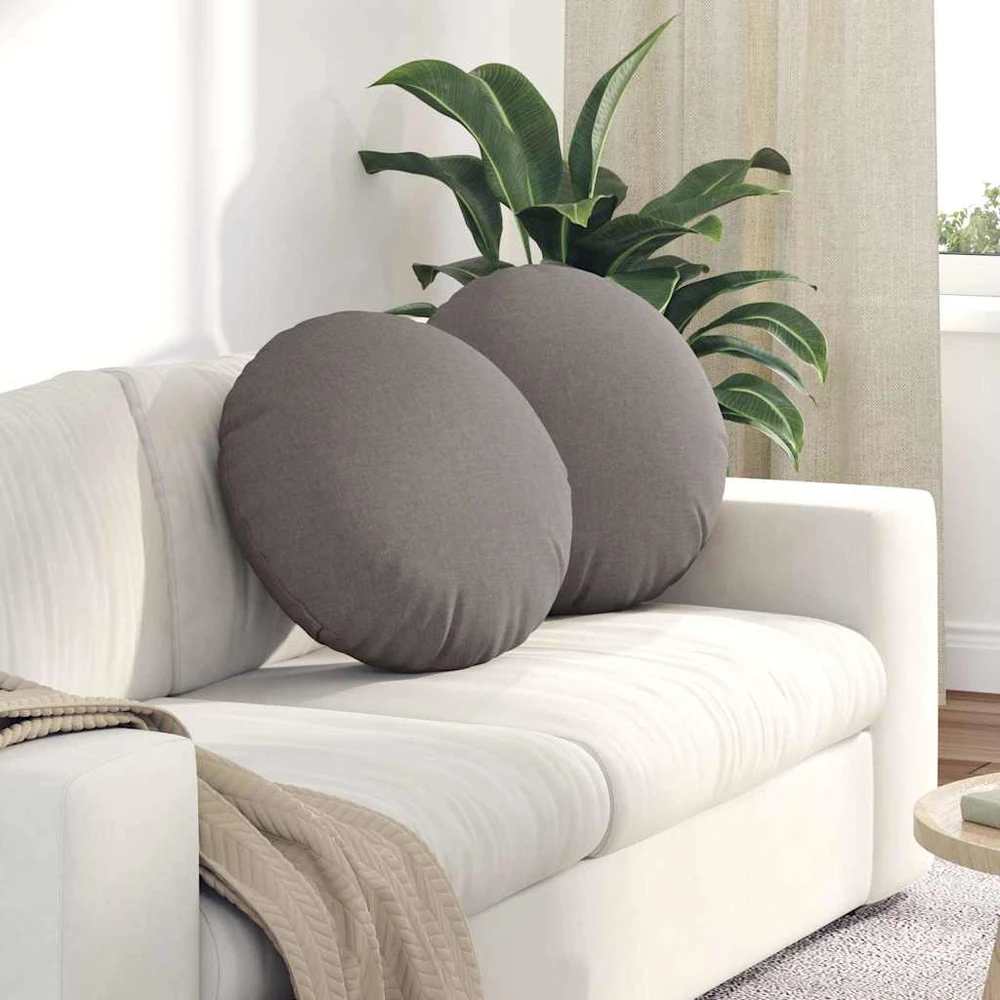 Sėdynių pagalvėlės 2 vnt. Audinys Taupe Ø50 x 19 cm