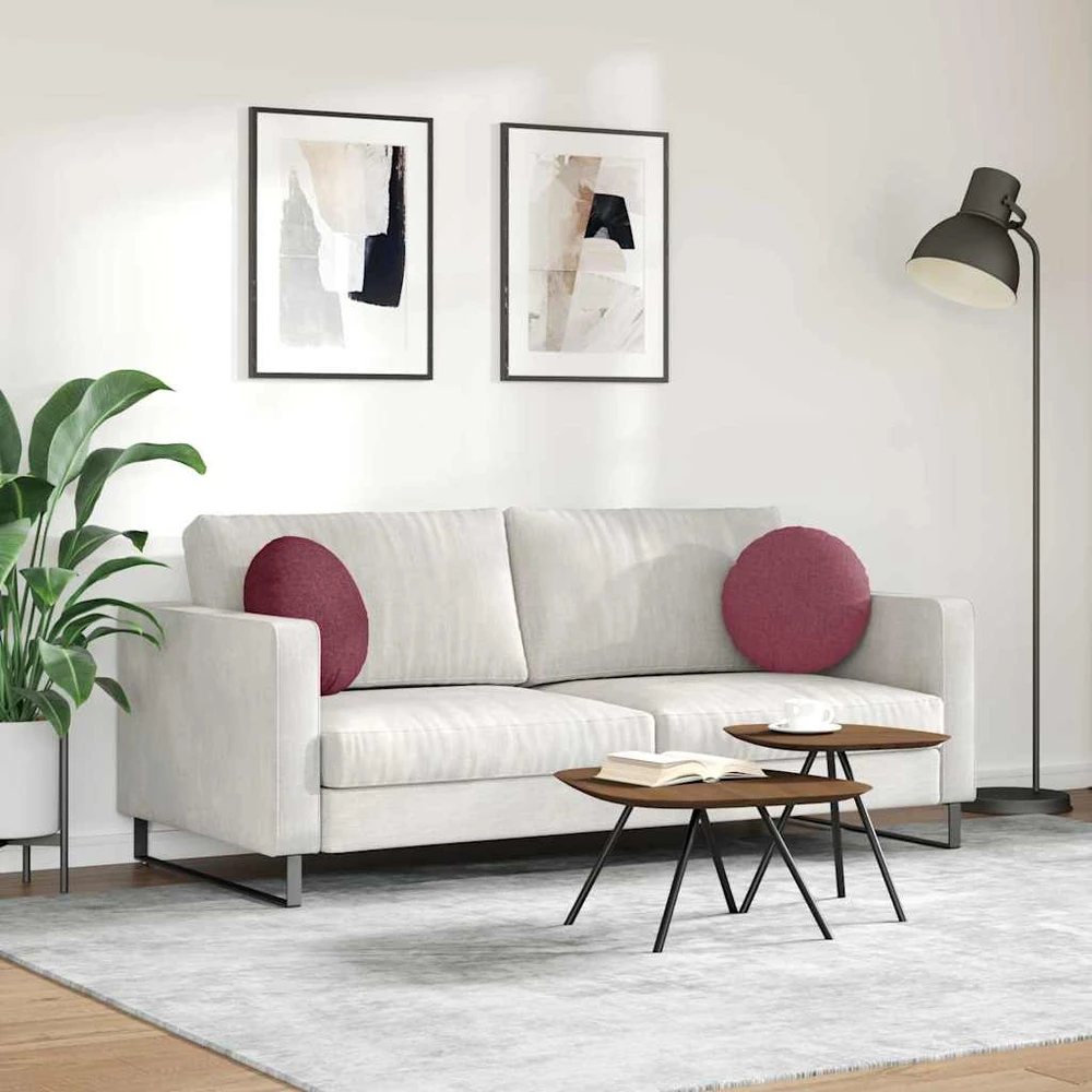 Sėdynių pagalvėlės 2 vnt. Audinys Vyno raudona Ø40 x 13 cm