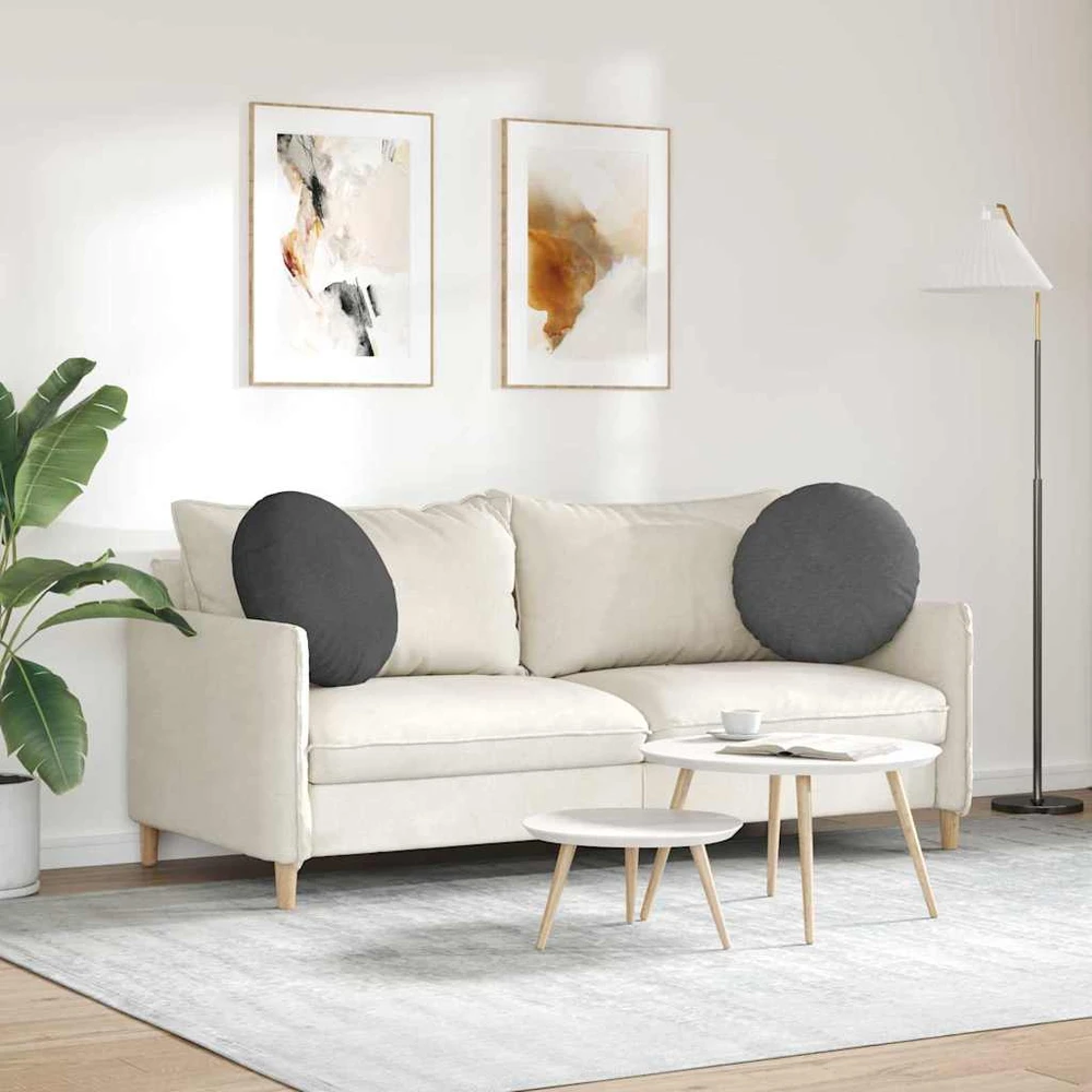 Sėdynių pagalvėlės 2 pcs Tamsiai pilka Ø 50 cm