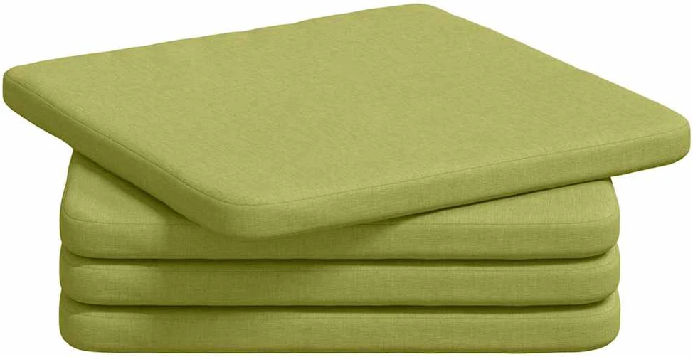 Sėdynių pagalvėlės 4 pcs Šviesiai žalia 40 x 40 x 3 cm audinys