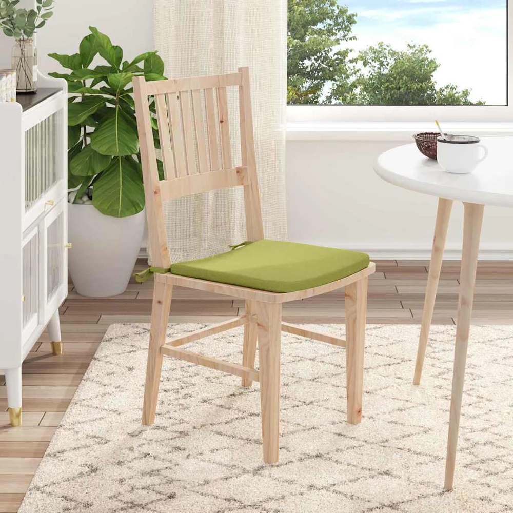 Sėdynių pagalvėlės 4 pcs Šviesiai žalia 40 x 40 x 3 cm audinys