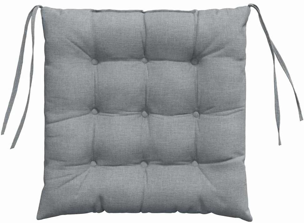 Sėdynių pagalvėlės 4 pcs Šviesiai pilka 40 x 40 x 6 cm audinys